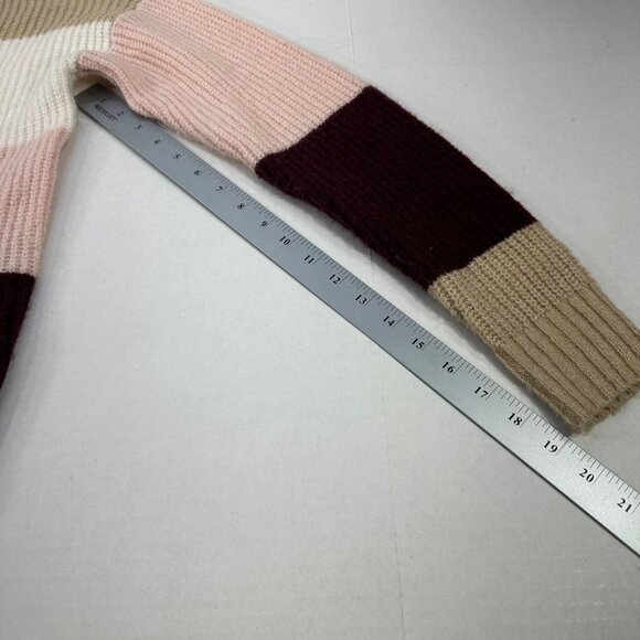 No Boundaries Women's Sz Med 7-9 Sweater V-Neck Striped Multicolor Knit Preowned - Picture 9 of 12